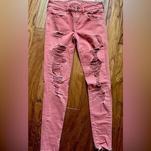 American Eagle pink jeggings Size 4R